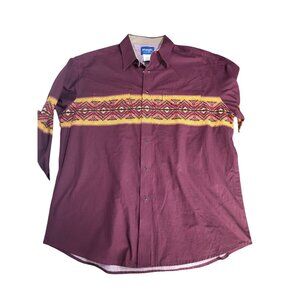 Wrangler Mens XL Aztec Western Southwestern Cowboy Cut Rodeo Pearl Snap Shirt